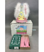 Dept 56 Glitterville Easter Egg Party Hat w/ 6 Patrician Pink 10” Candles - $19.79