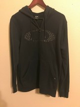 Men&#39;s Oakley Big O zip front hoodie Black Medium M pre-owned EUC - $30.96