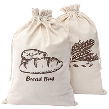 Linen Bread Bags For Homemade Bread Container, 4 Pcs 17.5 X11.5 Inches U... - £21.96 GBP