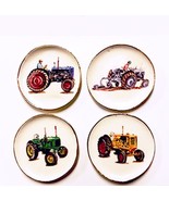 DOLLHOUSE 4 Plates w Antique Farm Tractors CDD644 By Barb Wall Art Minia... - $20.63