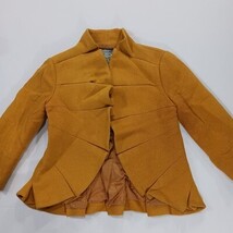 Tabitha Women's Size 2 Wool Blend Terrace House Ruffle Blazer Jacket Mustard image 11