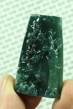 Cert&#39;d Blue water 蓝水 Natural A Jade jadeite Carved Pendant Dragon - £65.53 GBP