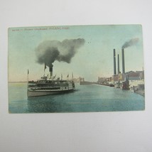 Ship Postcard Steamer Greyhound Toledo Ohio Antique 1909 Steamship Smoke Stacks - £7.86 GBP