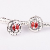 Valentine Release Sterling Silver Clover Horseshoe &amp; Ladybird Three-side... - $18.20