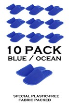 Chochili Blue 10 Pairs Fabric Packed Terry Cotton Disposable Hotel Slippers - £14.15 GBP