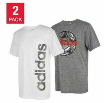 adidas Youth 2-pack Cotton Tee, WHITE - GREY, XL(18/20) - £15.06 GBP