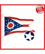 Durable 3x5 Ft Ohio State Flag | ToughWeave Embroidered, Water &amp; UV Resi... - $56.46 CAD