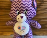 Care Bears Share Bear Plush Purple Striped Chevron 14”  Lollipop Hearts ... - $14.24