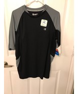 CHAMPION DUO DRY  Unisex Black W Gray Swim Shirt - Sz M NWT - £12.74 GBP