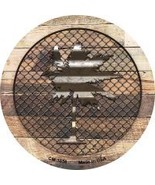 Corrugated Palm Tree on Wood Novelty Metal Mini Circle Magnet CM-1058 - €11,05 EUR