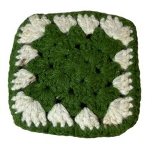 Vintage Small 5&quot; MCM Avacado Green Pot Holder Pan Rest Hand Crochet Coas... - £5.23 GBP