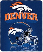 Denver Broncos Gridiron Style Throw Blanket Measures 50 x 60 inches - £12.84 GBP