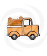 Pumpkins with Truck 3a-Digital Clipart-Gift Cards-Gift Tag-Jewelry-T shirt. - £0.98 GBP