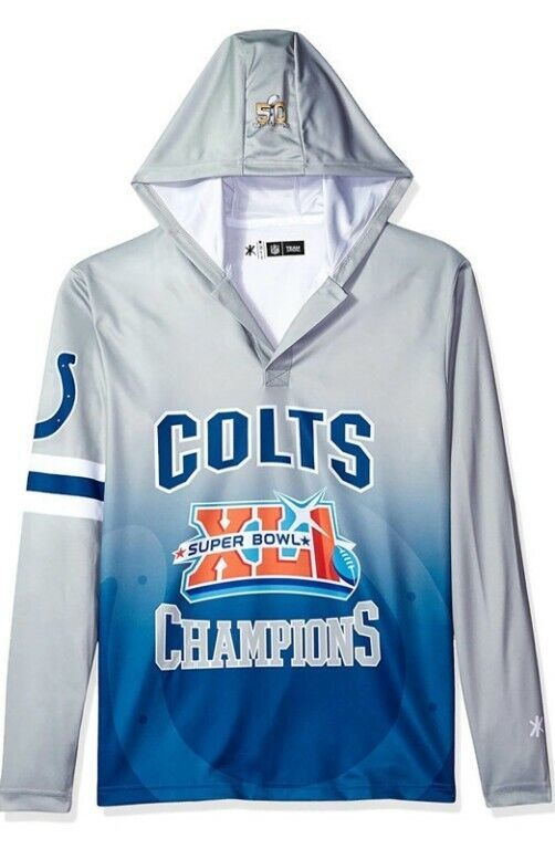 Primary image for NFL Indianapolis Colts Super Bowl XLI Champions Hood Long Sleeve Tee Mens Medium