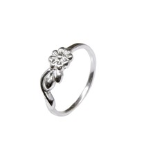 Echt Massiv Silber Blume Form Damen Finger Ring - $17.36