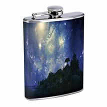 Starry Night Hip Flask Stainless Steel 8 Oz Silver Drinking Whiskey Spirits Em1 - £7.95 GBP