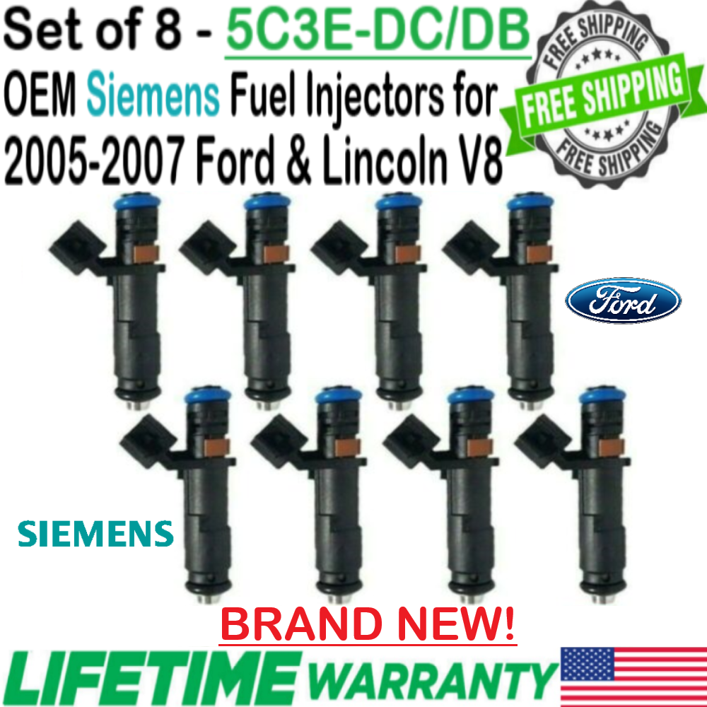 Primary image for BRAND NEW OEM Siemens 8Pcs Fuel Injectors for 2006, 2007 Lincoln Mark LT 5.4L V8