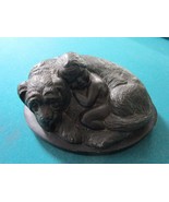Joseph BOULTON Sculpture Plaster Sleeping Dog with A BOY, Signed [*Main] - $375.33
