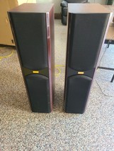 Fidek FHS-6301 Al Floor Speakers Wood Grain Tested 4 Ohm 30-100 Watts Tanbu Usa - £222.66 GBP