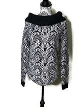 Abercrombie &amp; Fitch A&amp;F Off Shoulder Sweater Black White Size XS Wool Blend - £11.20 GBP