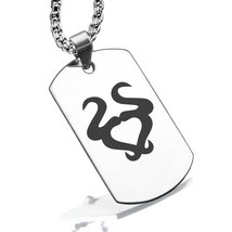 Stainless Steel Astrology Taurus (Bull) Sign Dog Tag Pendant - £7.92 GBP