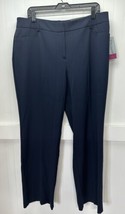 APT 9 Curvy Wide Trouser Leg 16 Navy Blue Stretch Dress Pants Career Plus NEW - £15.81 GBP