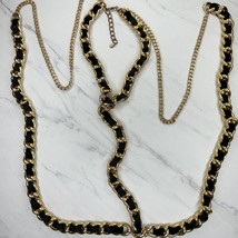 Charming Charlie Chunky Black Woven Gold Tone Metal Body Chain OS One Size - £15.82 GBP