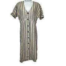 RVCA Smith Striped v-neck Short Sleeve Midi Dress Size S - £23.25 GBP