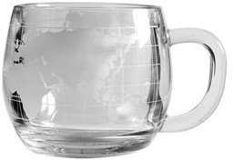 Nestle Nescafe Old World Globe Glass Coffee Mug  - £15.94 GBP