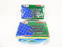 Sponges Cellulose for Dishes Cleaning Sponge 6 Scouring Pads Made in USA 2-3Pks - £6.75 GBP