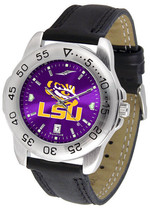 LSU Louisiana State Tigers Men Sport AnoChrome Leather Band Watch - £59.61 GBP