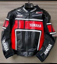 Yamaha Racing Leather Motorcycle Jacket  MotoGP Biker Apparel - $245.00