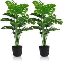 2PCS Artificial Plants Fake Plants Artificial Palm Tree Palm Leaves Artificial P - £37.18 GBP