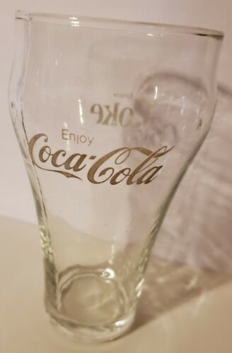 Primary image for Vintage Enjoy Coca Cola Enjoy Coke Glass 12 oz Clear w/ White Graphics 