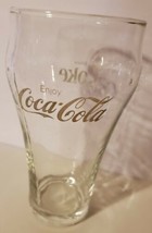 Vintage Enjoy Coca Cola Enjoy Coke Glass 12 oz Clear w/ White Graphics  - £10.63 GBP