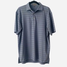 Peter Millar Polo Shirt Mens Size Medium Blue Striped Summer Comfort Poly Golf - £14.30 GBP