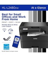 Brother HL L2480DW B/W Laser Printer Copier  All in One WiFi  Color Scre... - $356.98 CAD