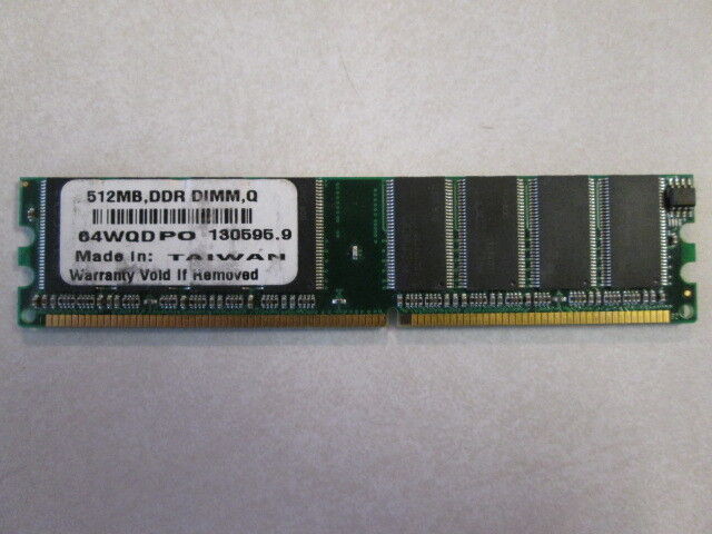 512MB DDR DIMM, Q 64WQDP PO 139595.9 USED DESKTOP MEMORY RAM - $1.98