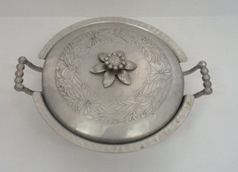 Vintage everlast forged aluminum handle bowl with floral design lid cover - $26.91 CAD