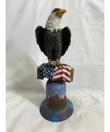American Patriotic Bald Eagle Perching On Liberty Bell Figurine 9-11 Mem... - $63.21 CAD