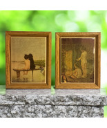 Vtg Set Of 2 Jessie Wilcox Smith Pictured Framed Tiles Children Beach Fi... - $30.03 CAD
