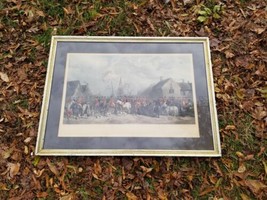 Antique Aquatint After Henry Barraud The Pytchley HUNT-THE Crick Meeting 38&quot;x28&quot; - £158.27 GBP