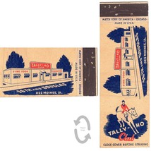 Vintage Matchbook Cover Tally Ho Club Des Moines IA 1940s  restaurant V Talerico - £7.77 GBP