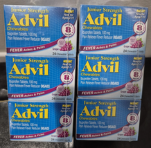 6 Pack Advil Ibuprofen Junior Strength Chewables 24 Tablets Each Box BRA... - $17.81