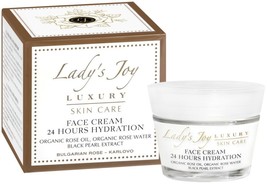 Lady&#39;s Joy Luxury 50ml 24-h Hydrating Face Cream Bulgaria Rose Oil Black... - £37.93 GBP