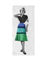 1950s Tiered Skirt, Below Knee Length - Knit pattern (PDF 3517) - £2.93 GBP