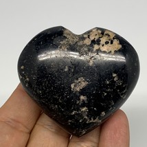 117.2g, 2.1&quot;x2.3&quot;x0.9&quot;, Black Tourmaline Heart Polished Crystal Home Decor, B217 - £11.01 GBP