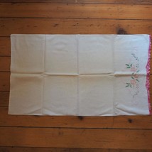 Vintage Embroidered Pillowcase 1950&#39;s - £15.03 GBP