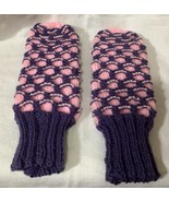 Purple &amp; Pink Hand Knit Mittens - $16.82