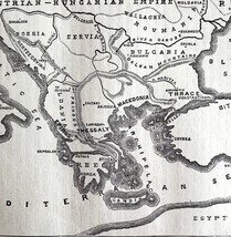 Map Turkish Empire 1880 Greece Egypt Syria Thrace Victorian Woodcut DWZ3C - £31.37 GBP